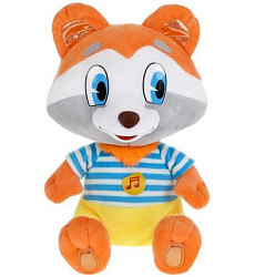 380077 Игрушка мягкая Крошка Енот 22 см, муз. чип, в пак. МУЛЬТИ-ПУЛЬТИ в кор.24шт