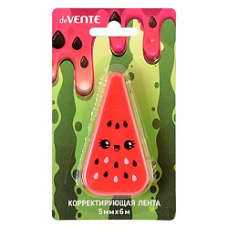 Корректирующая лента " deVente " Watermelon 5мм*6м, красный непрозрачный корпус, фронтальный апплика