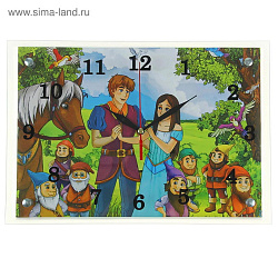 Часы настенные прямоугольные "Белоснежка и семь гномов", 25х35 см микс  1639564
