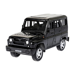 Машина металл УАЗ  ХАНТЕР длина 10,5 см, инерция, черный, кор. Технопарк в кор.2*36шт