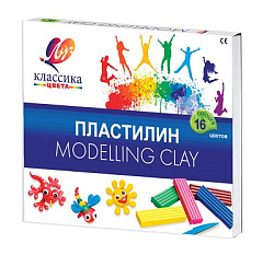 Пластилин Луч "Классика", 16 цветов, 320г, со стеком, картон