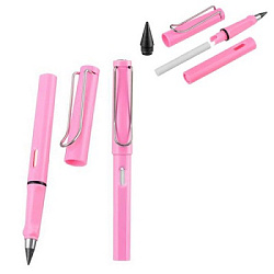 Карандаш вечный " Basir " HB, розовый, корпус- пластиковый, заточенный, 13,7см, с ластиком, индивиду