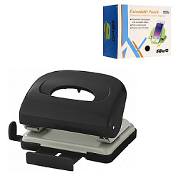 Дырокол на 16л " KW-trio " пластиковый, встроенная линейка, черный, 10702070/140125/5015730       