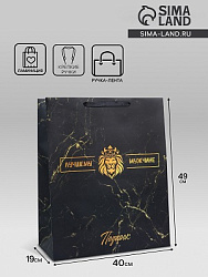 Пакет подарочный ламинированный вертикальный «Лучшему мужчине», XL 40×49×19 см