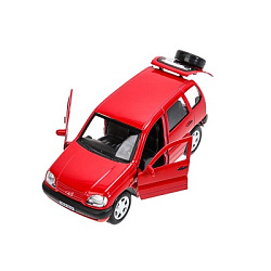 Машина металл LADA NIVA длина 12 см, двери, багаж, инерц, красный, кор. Технопарк в кор.2*36шт