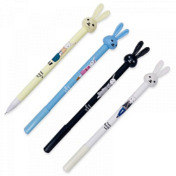 Ручка гелев. ЗАЙКА СИНЯЯ арт.016 (12/144/1728шт)