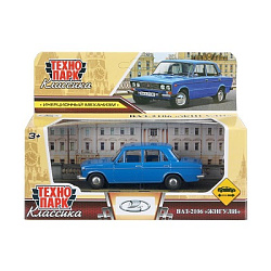 Машина металл LADA lada 2106 длина 10,5 см, инерц, синий, кор. Технопарк в кор.2*36шт