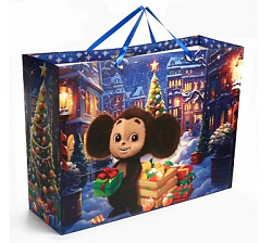 Пакет подарочный ламинированный «Волшебного Нового Года», 61 х 46 х 20 см, Чебурашка