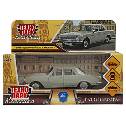 ГАЗ 2401 свет-звук 19,7 cm, дв, кап, баг, ин, серый Технопарк в кор.2*24шт