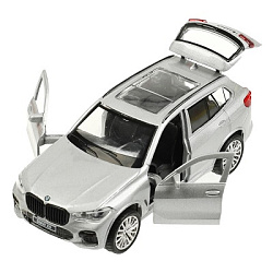 Машина металл BMW X5 M-SPORT 12 см, двери, багаж, инерц, серебристый, кор Технопарк в кор.2*36шт