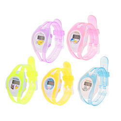 Часы наручные детские, электронные, с силиконовым ремешком прозрачный, цвета микс   839216