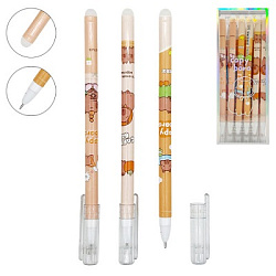 Ручка пиши-стирай " KWELT " Capybara, гелевая 0,5мм синяя, с силиконовым ластиком, ассорти 3 дизайна