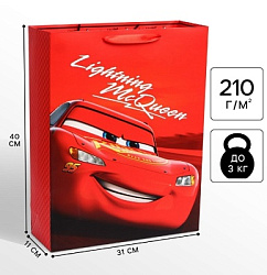 Пакет подарочный, 31х40х11 см, упаковка, Тачки