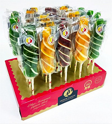 Карамель леденцовая на палочке DENDY CANDY TWIST Кола Микс (С-2010-04) 30 гр*4 бл*35 шт