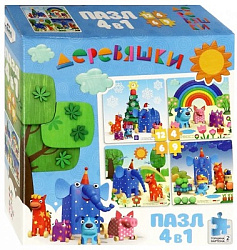 Деревяшки.Набор.4в1.Детский.4-6-9-12Эл.Прогулка.04507