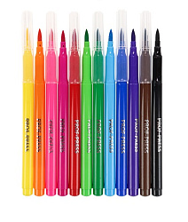 Фломастеры с кисточкой с вентилир. колпачком 12 шт. TRAVEL (ФЛ-8514), жёсткий кейс,кратно 12