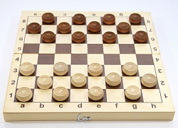 Игра настольная "Шашки" деревянные (поле 29см х 29см) арт.02841