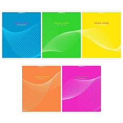 Тетрадь 48л клетка НЕОНОВЫЕ ЛИНИИ флуор. арт.15007/5 (1/20/60шт)