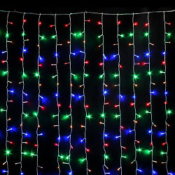 Занавес светодиодный 100 л. 1,5*1,5 м прозрачный провод цветной