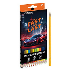 Карандаши цветные деревянные Fast Or Last 24цв " deVente " 2М шестигранные, картонная упаковка, евро