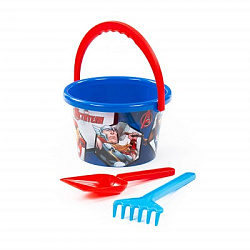 Набор MARVEL «Мстители» №1: ведро среднее с наклейкой, лопатка, грабельки