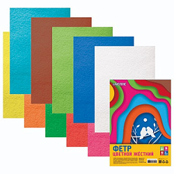 Фетр цветной " deVente " А4 10л 10цв 2мм Яркие цвета, жесткий, пластиковый пакет, европодвес