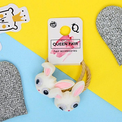 Резинка для волос "Зверятки" (цена за пару) зайчики, 3 см 5144466         