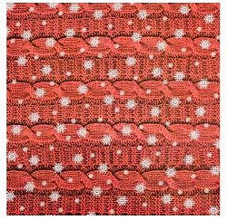 Бумага упаковочная глянцевая двусторонняя "Вязанка на красном", 70 х 100 см