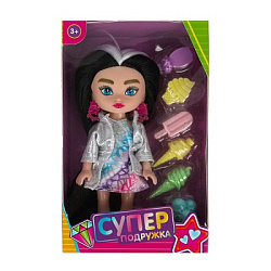 Кукла супер подружка 15 см, аксессуары No name в кор.2*84шт