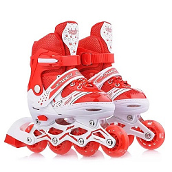 Ролики раздвижные: 8804 S (31-34),прошитый ботинок, передн.св-ся колесо,втулки в комплекте, сумка-че