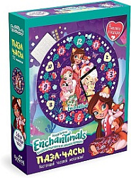 Энчантималс.Пазл Часы.77Эл.Вечер с друзьями. +4 магнита.05070