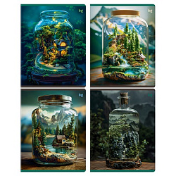 Тетрадь 48л., А5, клетка BG "Флорариум", блестки