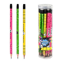 Карандаш ч/гр " Феникс " Твой месседж НВ с ластиком, трехгранный, деревянный, заточенный, пластиковы