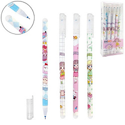 Ручка пиши-стирай " KWELT " Sweet House, гелевая 0,38мм синяя, с силиконовым ластиком, ассорти 4 диз