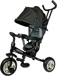 Велосипед трёхколесный с ручкой МЕРКУРИЙ (колеса EVA 10"/8") черный (Арт. ВЛ-0684)