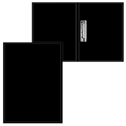 Папка с зажимом " KWELT " А4 черная, пластик 0,5мм, текстура поверхности- песок, индивидуальный штри