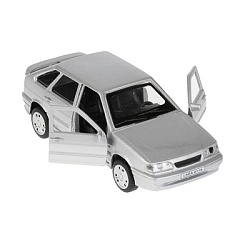 326425 Машина металл LADA-2114 "SAMARA" 12 см, двери, багаж, инерц, серебрист, кор. Технопарк в кор.