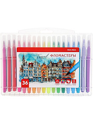 Фломастеры с кисточкой с вентилир. колпачком 36шт. TRAVEL (ФЛ-8516), жёсткий кейс, кратно 6