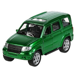 300463 Машина металл UAZ patriot, 12 см, дв., багаж., инерц., зеленый, кор. Технопарк в кор.2*24шт