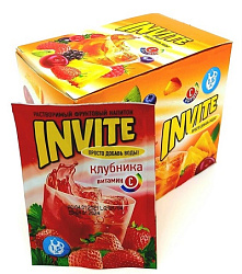 Растворимый напиток ИНВАЙТ Invite Клубника (INV004) 9г*8*24 шт