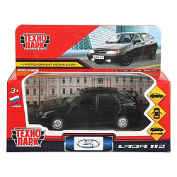 Машина металл ваз-2112 12 см, двери, багаж, черн, кор. Технопарк в кор.2*36шт