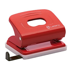 Дырокол на 20л " Lamark " Mettallic металлический, встроенная линейка, красный, 10702070/030822/3241