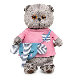 Ks25-172 Игрушка Кот Басик в футболке и с сумочкой - слоник