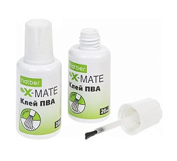 Клей ПВА "  Hatber " X-Mate 20мл с кисточкой