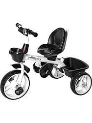 Велосипед трёхколесный с ручкой НЕПТУН (колеса пластик 10"/8" поворот.сиденье) серый (Арт. ВЛ-0616)