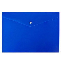 Папка на кнопке А4 " KWELT " синяя 0,12мм непрозрачная