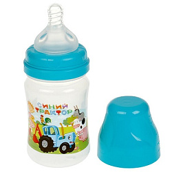 Бутылочка для корм., шир. г СИНИЙ ТРАКТОР 150 мл, сил. с., без руч Умка в кор.12шт