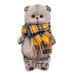 Ks25-002 Игрушка Кот Басик и шарф в клеточку
