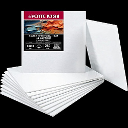 Холст " deVente " Art 20*20см белый, на картоне, хлопок, мелкое зерно, грунтованный, термоусадочная 