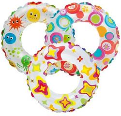 Круг надув. Рыбки  низ-белый,верх-прозр. 61см в пакете -36 шт.в кор.